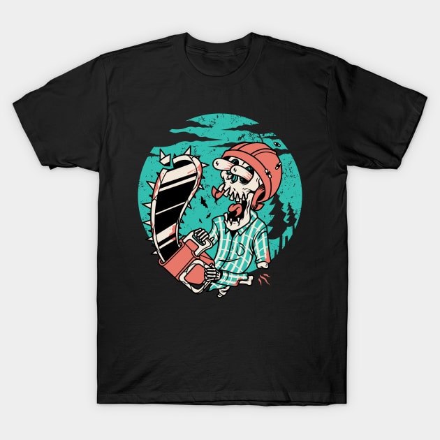 Skullchain Saw T-Shirt by quilimo